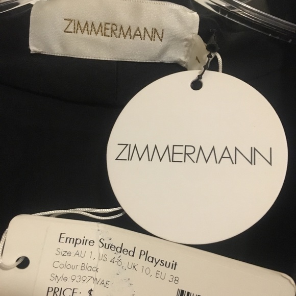 NWT Zimmermann Empire Sueded Playsuit - Picture 4 of 5